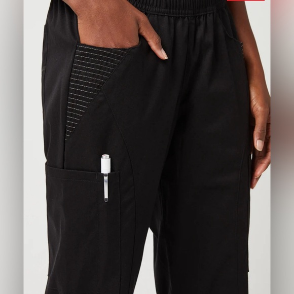 NWT - JAANUU moto scrub pant - Small - black w gold zippers and stitching 👩‍⚕️ - Picture 2 of 5